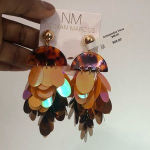 Tortoise Sequin Earrings by Natasha Accessories